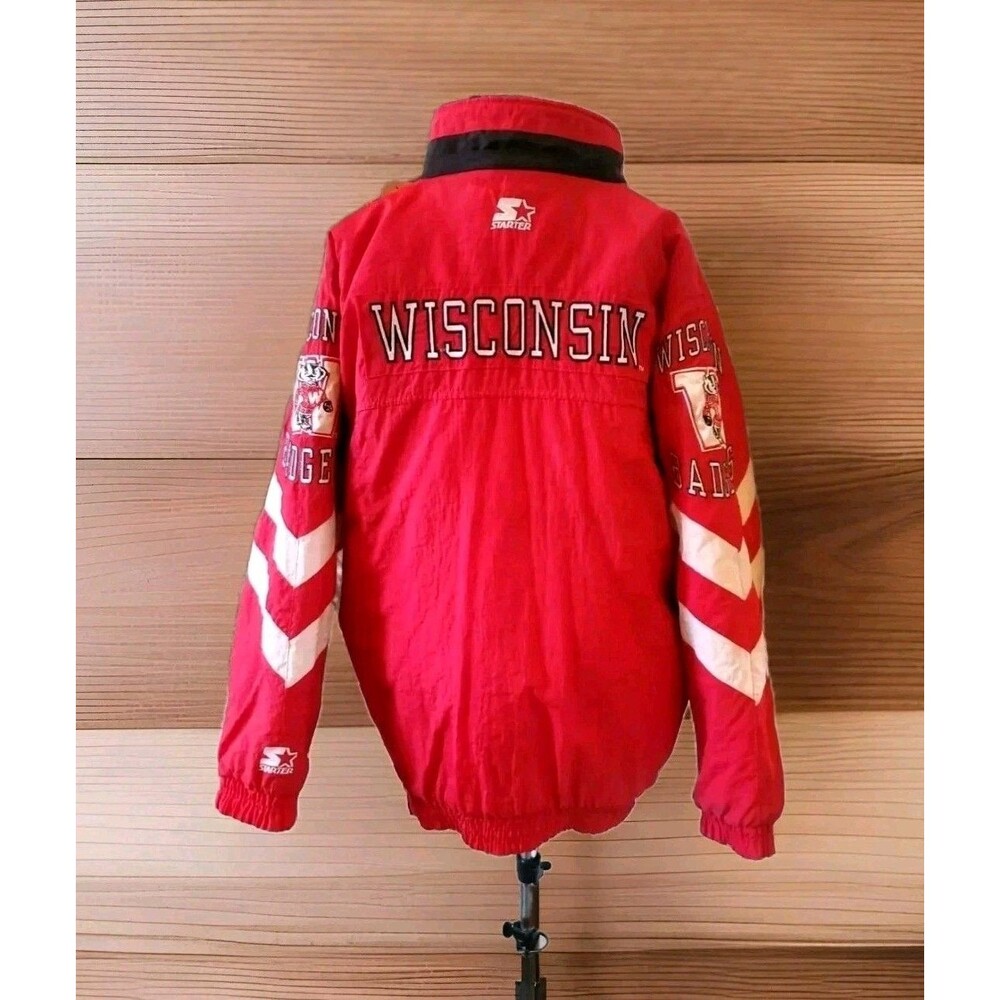 Vtg Wisconsin Badgers Starter Jacket Red Adult XL 90s Y2K UW Madison Coat Zipper